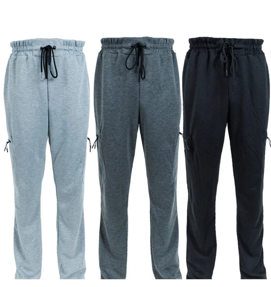 3 Pack Men's Fleece Lined Slim Fit Casual Tech