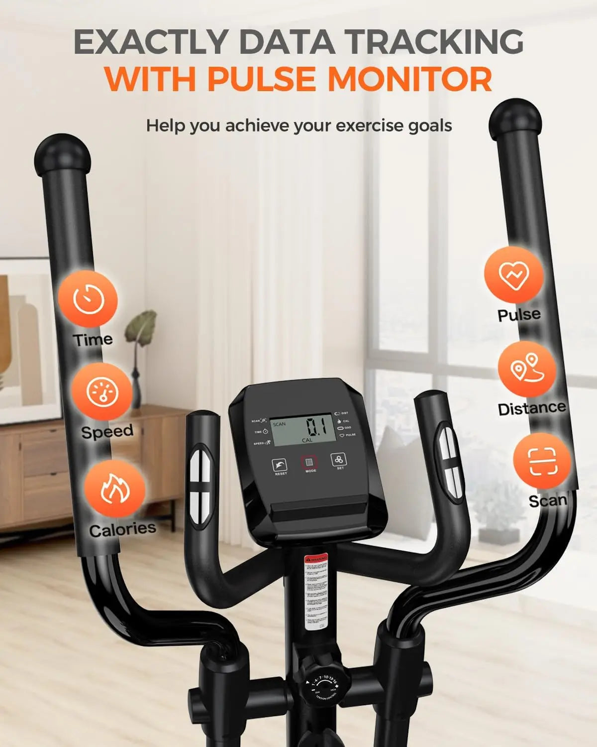 Elliptical Exercise Machine with 16-Level Resistance