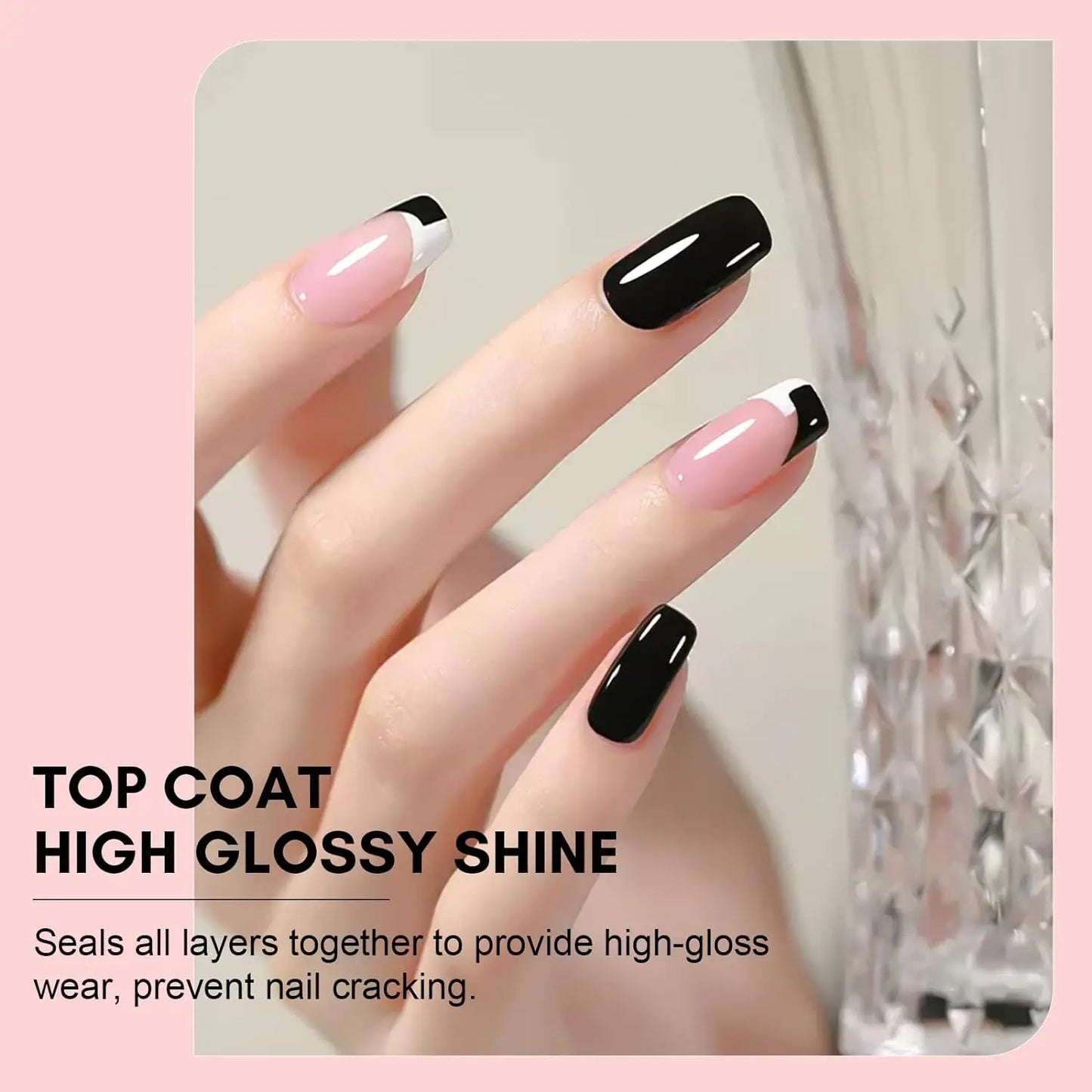 2pcs No Wipe Gel Top Coat and Base Coat Kit