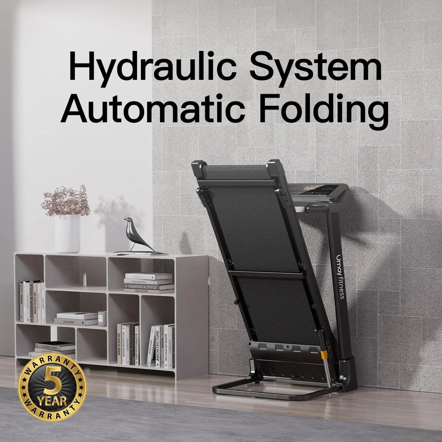 Folding Incline Treadmill with Pulse Sensors