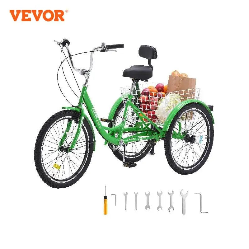 26 Inch Adult Tricycles Cruiser Bike for Seniors Women Men (Green)