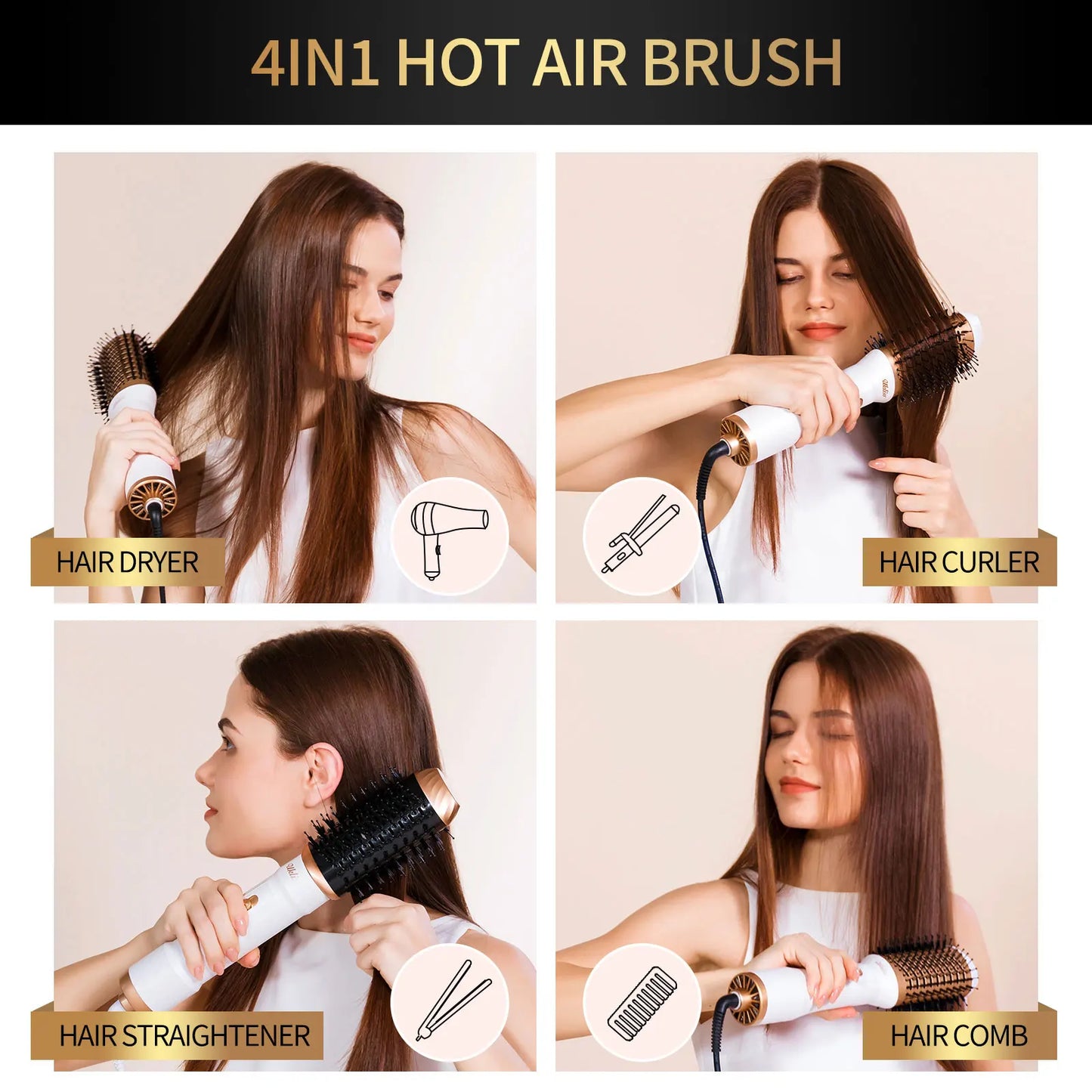 Hot Air Brush Styler, Volumizer Hair Dryer and Straightener