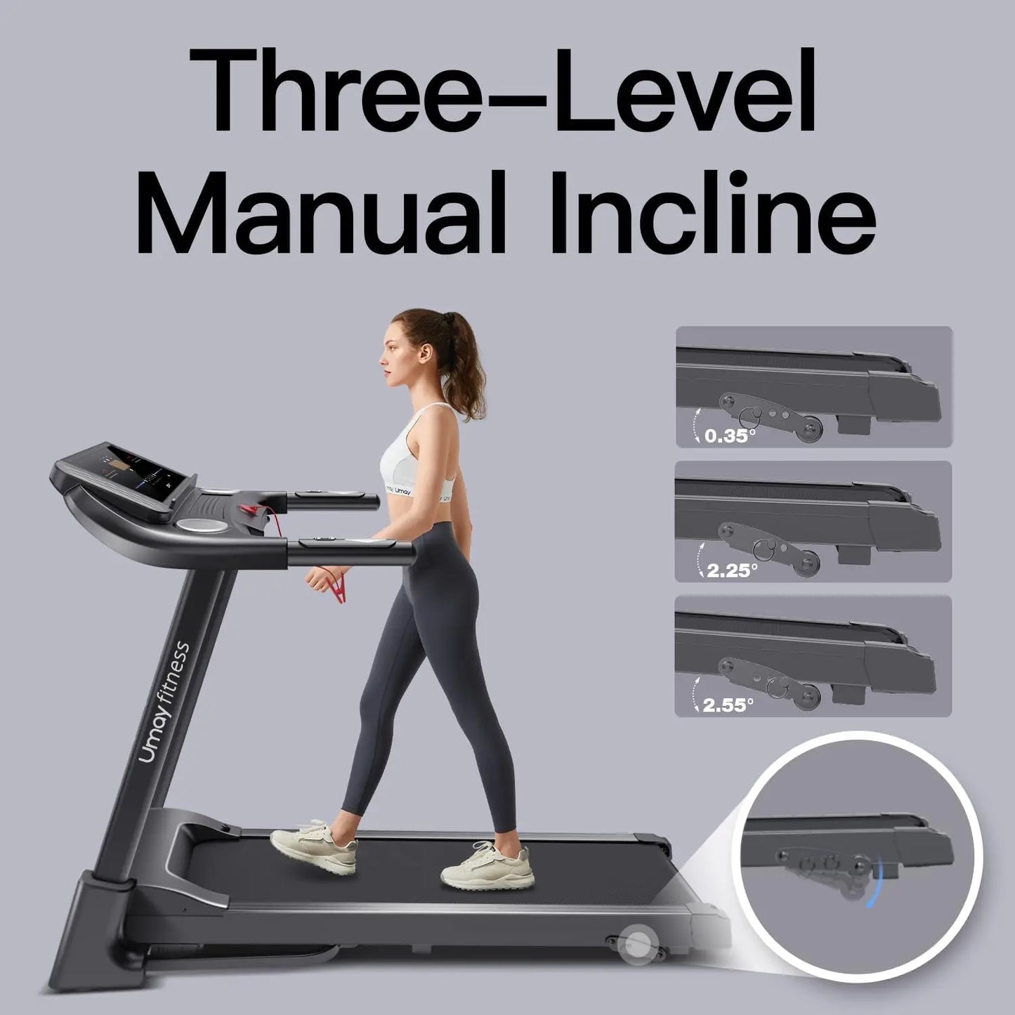 Folding Incline Treadmill with Pulse Sensors