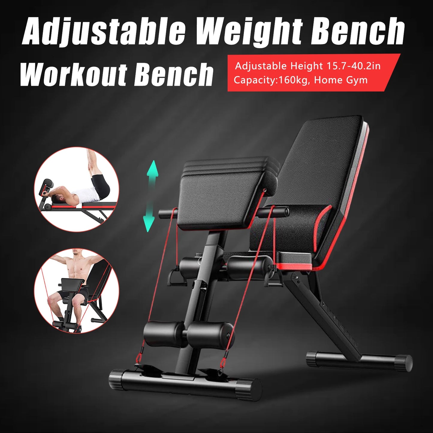 Adjustable Weight Bench Full Body Workout Foldable