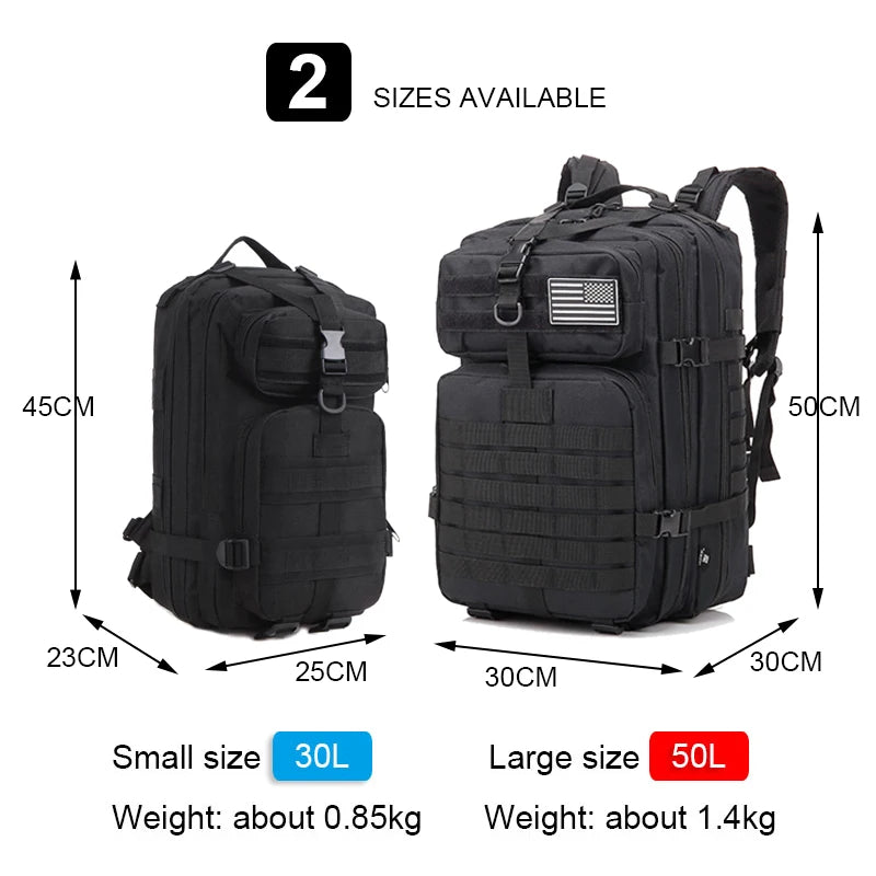 30L/50L Tactical Backpack Men Outdoor Hiking Backpack