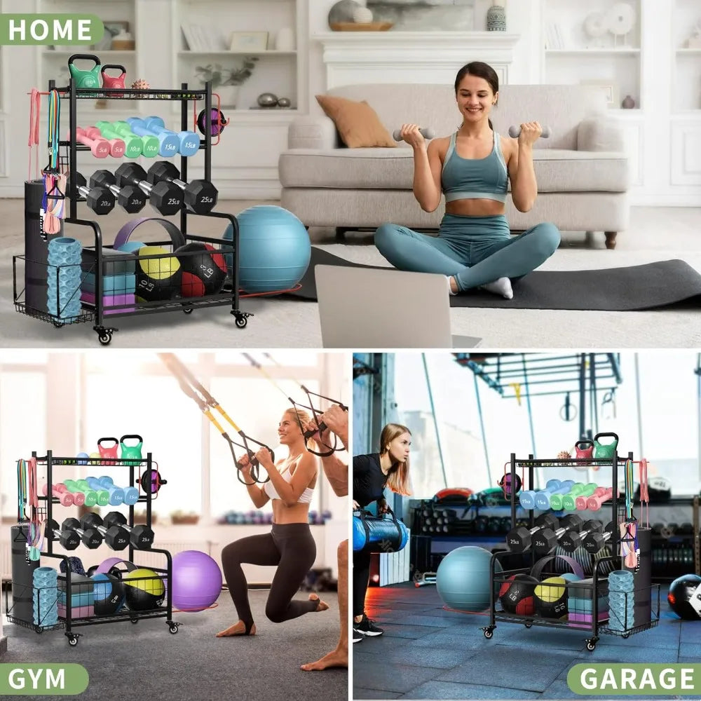 Dumbbell Rack Home Gym Storage Stand for Yoga Mat