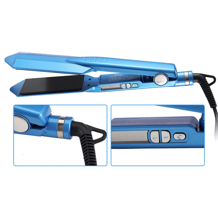 Wide Titanium Flat Iron for Professional Hair Straightening