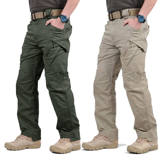 Mens Waterproof Cargo Pants Elastic Multiple Pocket Outdoor Joggers