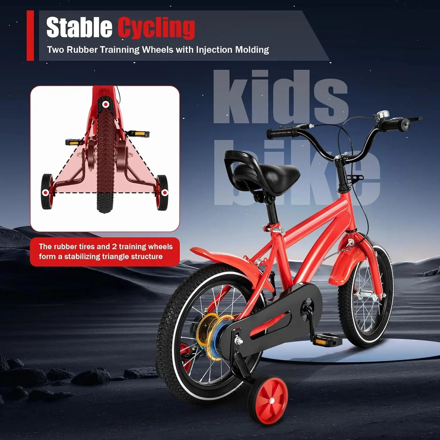 Boys Girls 14 Inch Kid's Bikes with Training Wheels