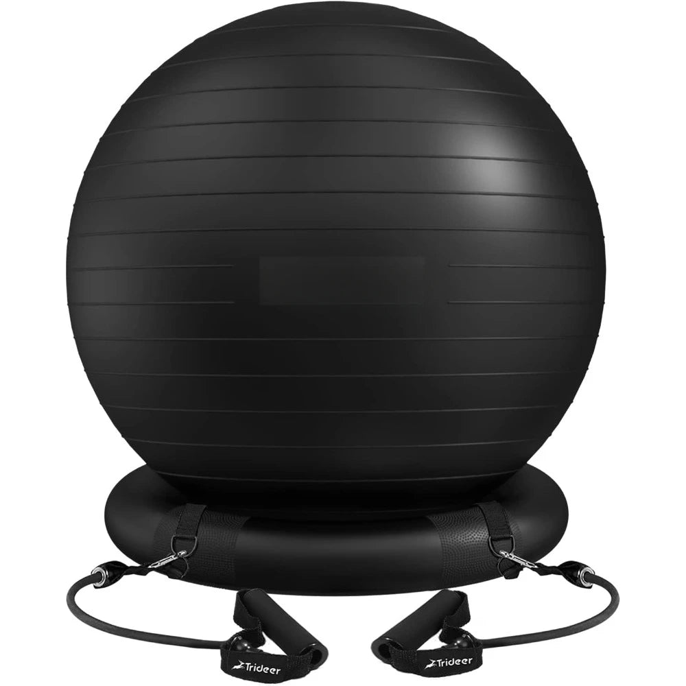 Yoga Ball Chair Exercise with Base & Bands