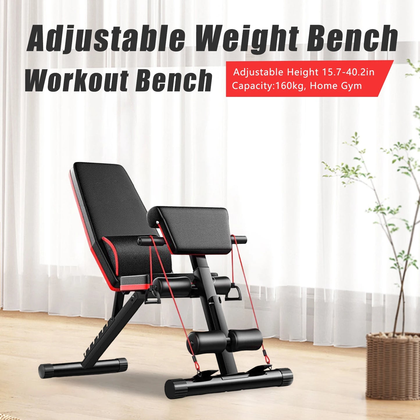 Adjustable Weight Bench Full Body Workout Foldable