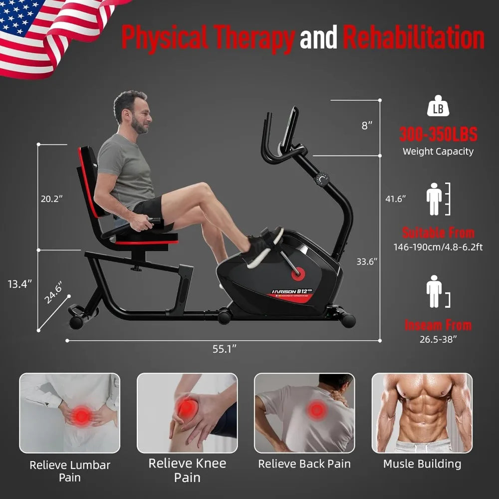 Magnetic Recumbent Exercise Bike with Arm Exerciser