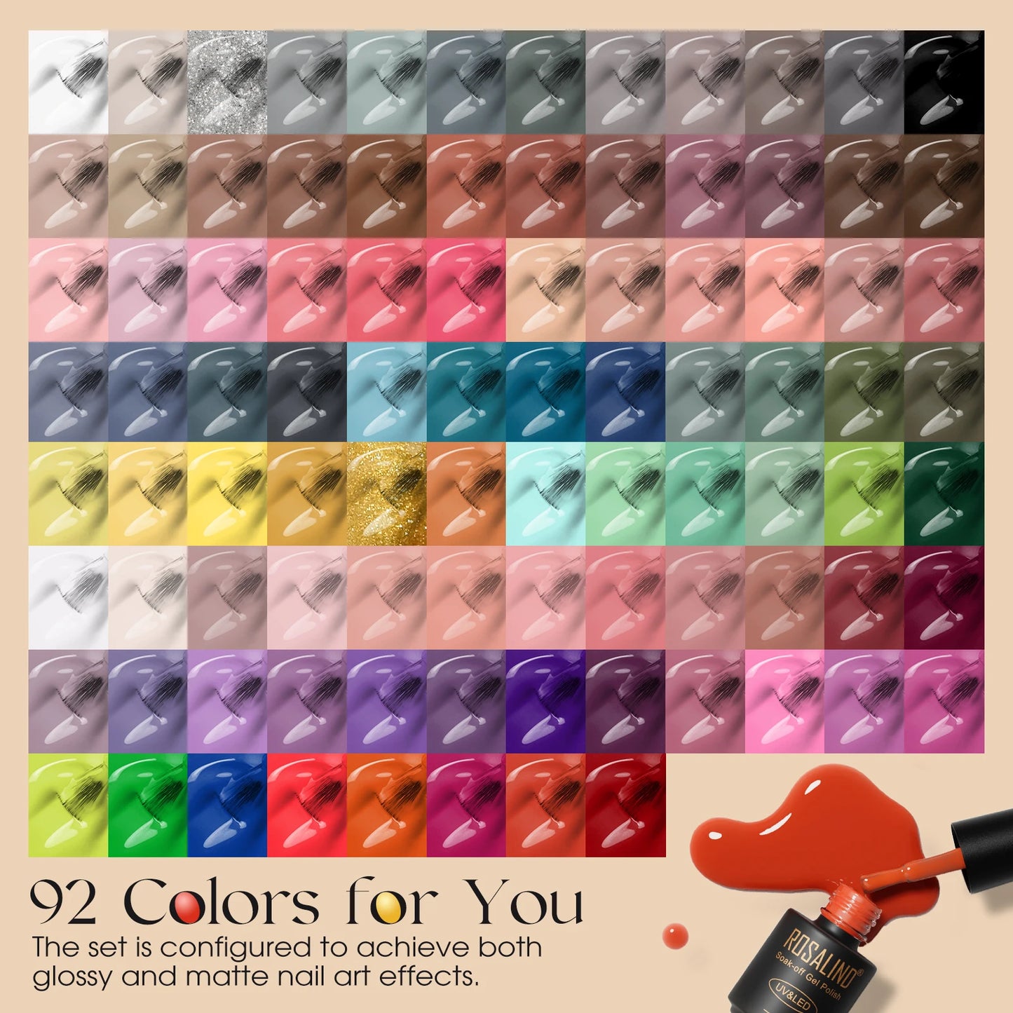 ROSALIND 100PCS Gel Nail Polish Set