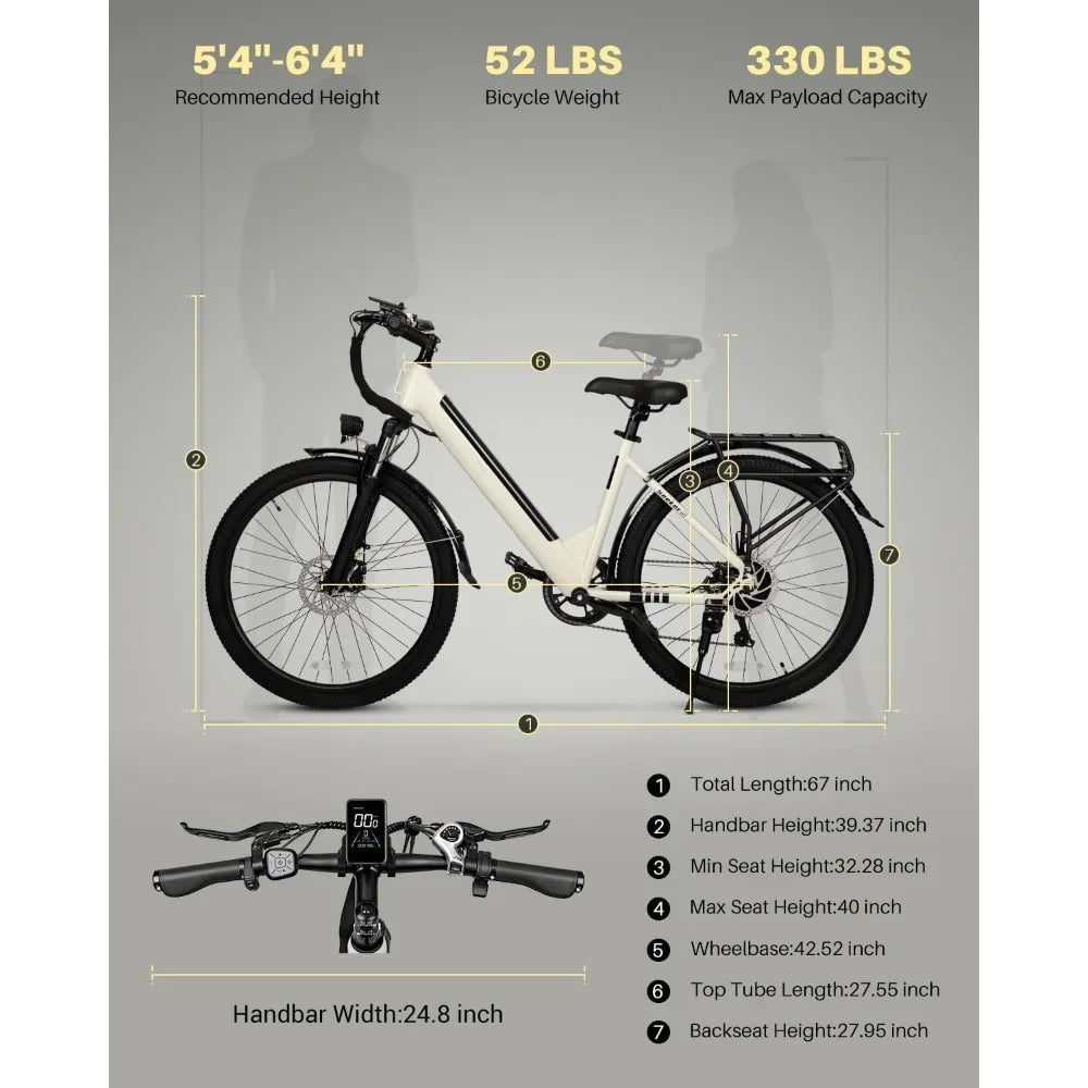 26" Electric Bike for Adults