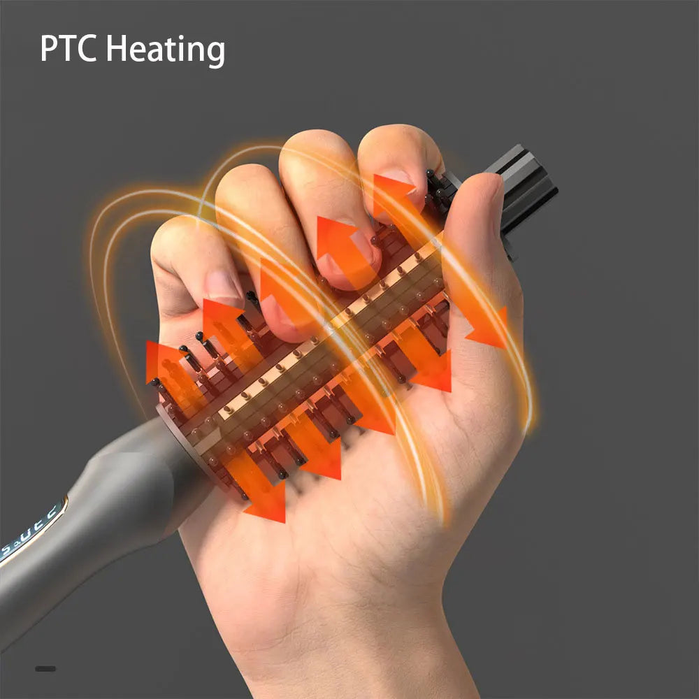 Heated Hair Curling Ceramic Tourmaline Ionic Volumizing Brush