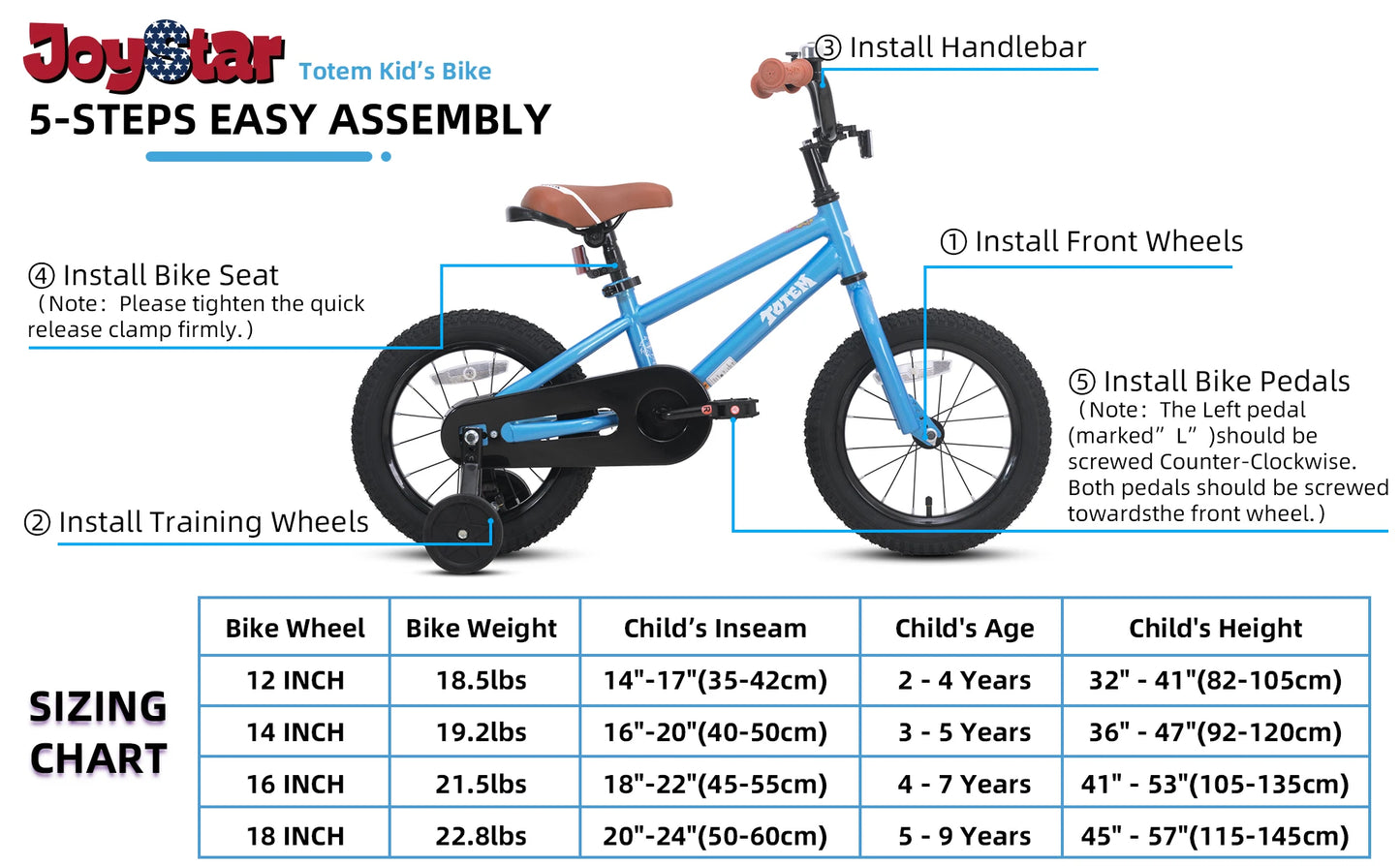 BMX Style Kid's Bicycles with Training Wheels for Boys Girls Ages 2-9 Years Old,